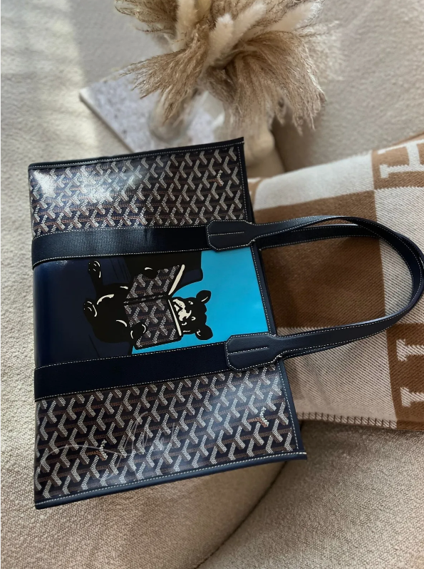 NEW Goyard Villette Tote Bag MM In Navy Blue Travel Bag