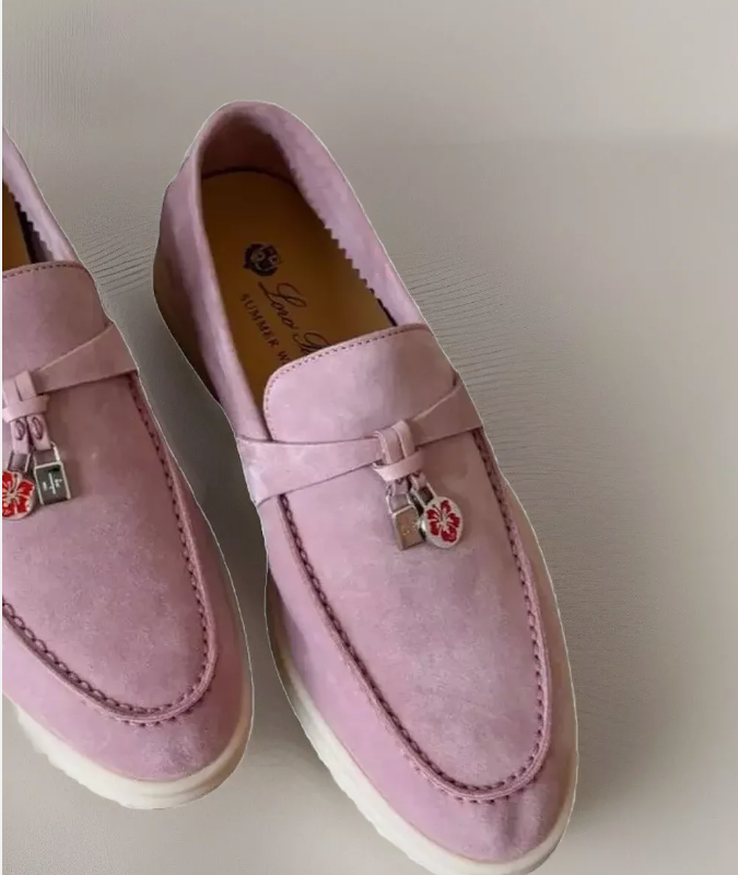 未使用Loro Piana Summer Walk ピンクローファー 24cm Loro Piana - Pink Rose Water Summer Walk Flat | Mitchell Stores