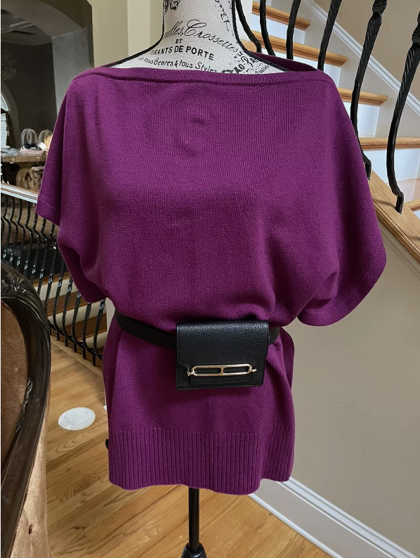 NEW Hermes Pull Esprit Echarpe Cachemire Ecossais Uni Sweater Anemone All Size