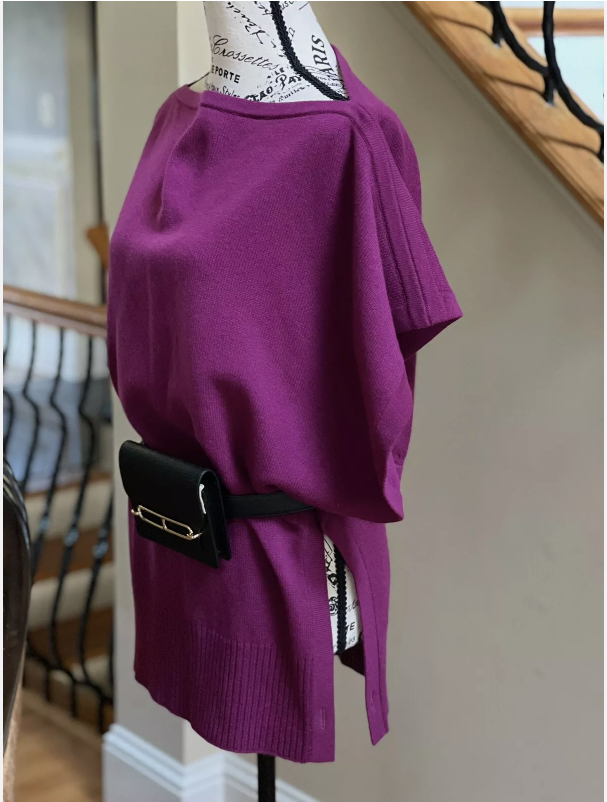 NEW Hermes Pull Esprit Echarpe Cachemire Ecossais Uni Sweater Anemone All Size