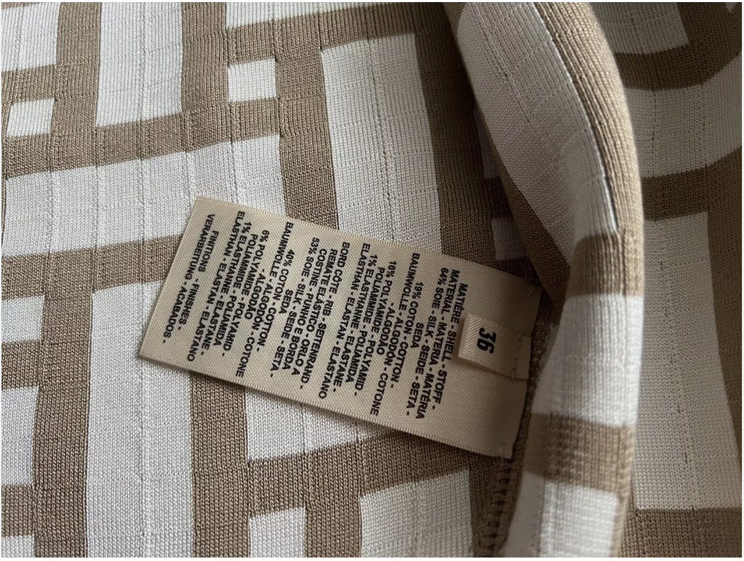 NEW Hermes Mosaique Short Zipped Jacket 38 Beige/Toast $3500 Retail