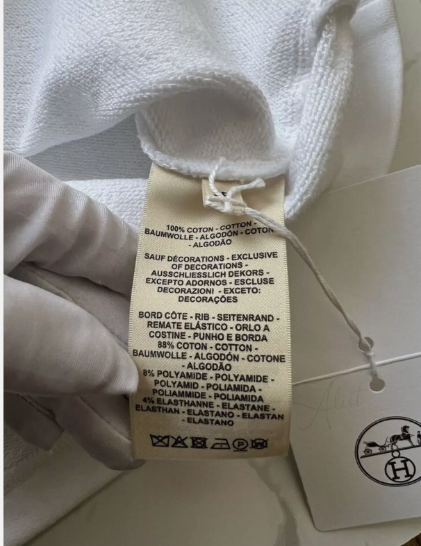 BNIB Hermes Mini Skirt Figure Artistique Embroidered Patch Blanc/white Size 36