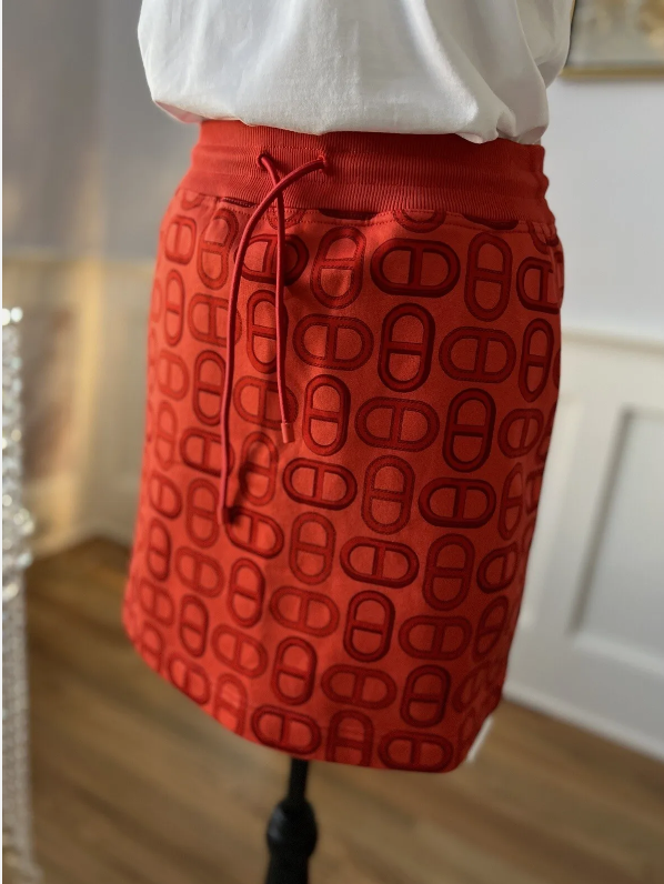 BNIB Hermes Mini Skirt Jupe Chaine D’ancre Rouge Ecarla Size 36