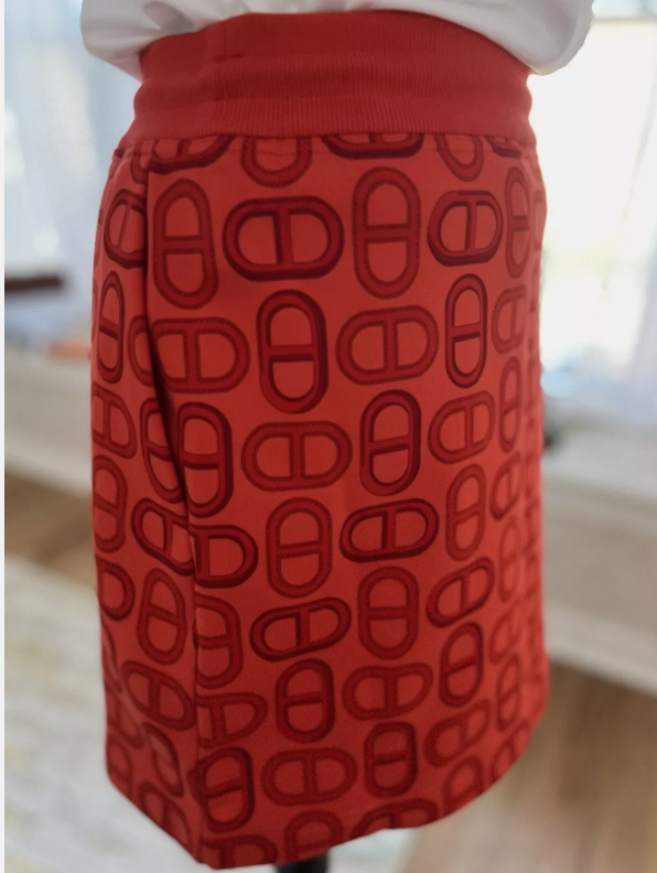 BNIB Hermes Mini Skirt Jupe Chaine D’ancre Rouge Ecarla Size 36
