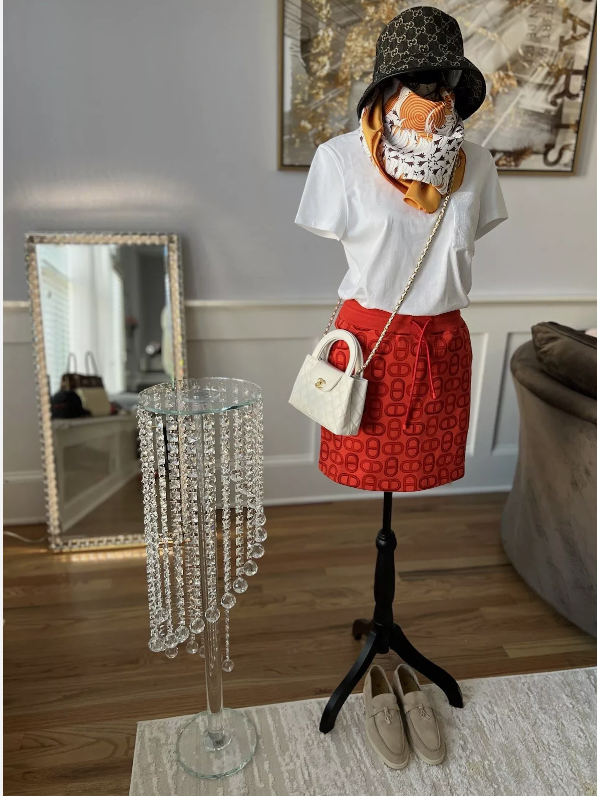 BNIB Hermes Mini Skirt Jupe Chaine D’ancre Rouge Ecarla Size 36