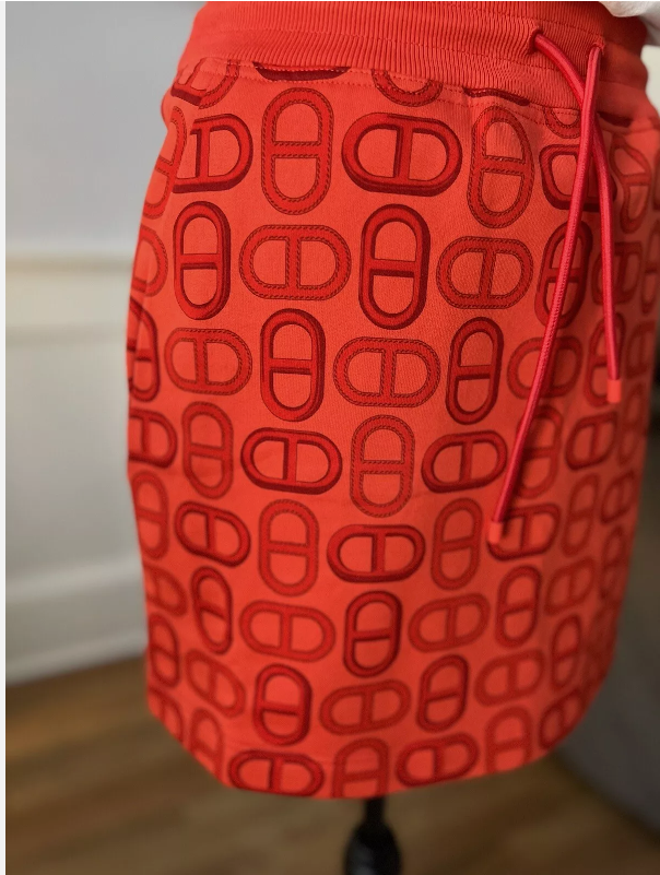 BNIB Hermes Mini Skirt Jupe Chaine D’ancre Rouge Ecarla Size 36