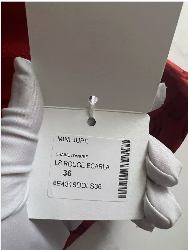 BNIB Hermes Mini Skirt Jupe Chaine D’ancre Rouge Ecarla Size 36