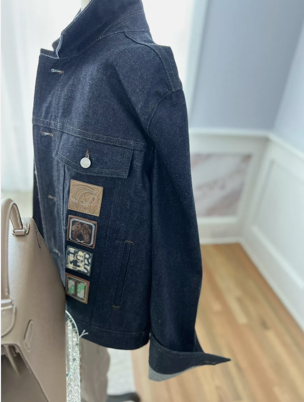 NEW Hermes “Icones au Carre" denim jacket Men 52 SOLD OUT IN STORES!