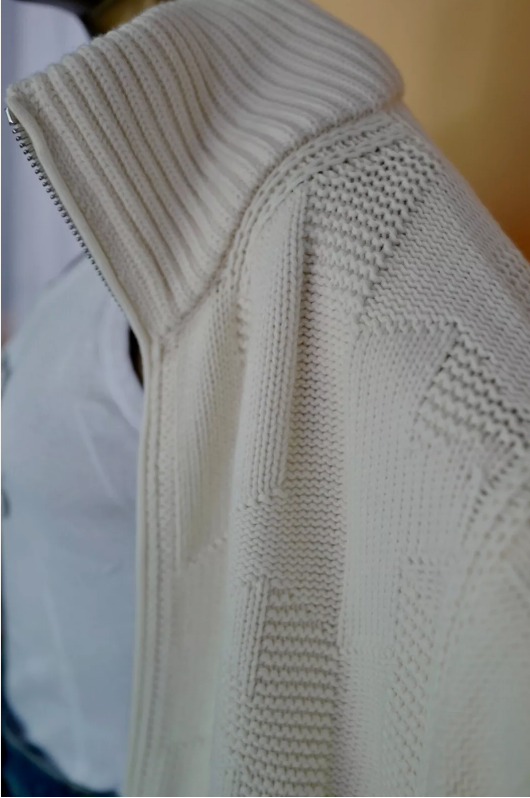 NEW Hermes "H" zipped Blanc Naturel Oversized Cardigan Size 36 Retail Over $3K