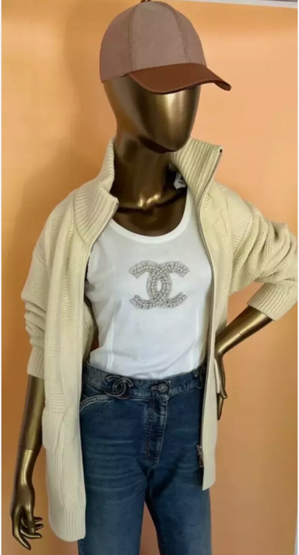 NEW Hermes "H" zipped Blanc Naturel Oversized Cardigan Size 36 Retail Over $3K