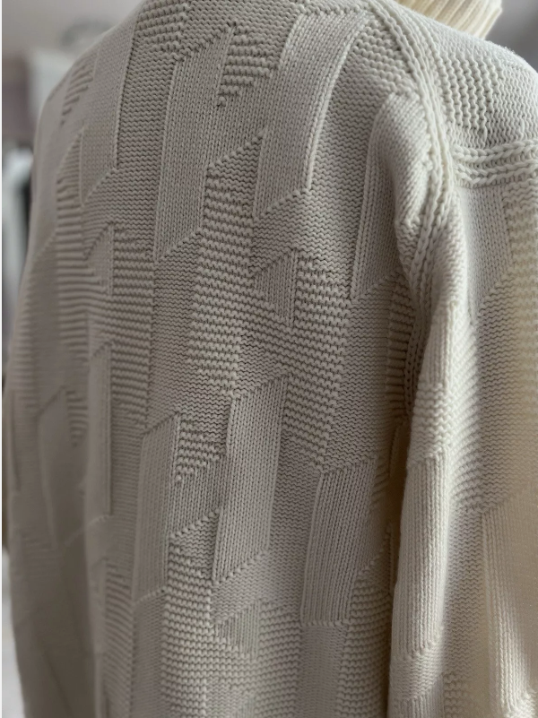 NEW Hermes "H" zipped Blanc Naturel Oversized Cardigan Size 36 Retail Over $3K