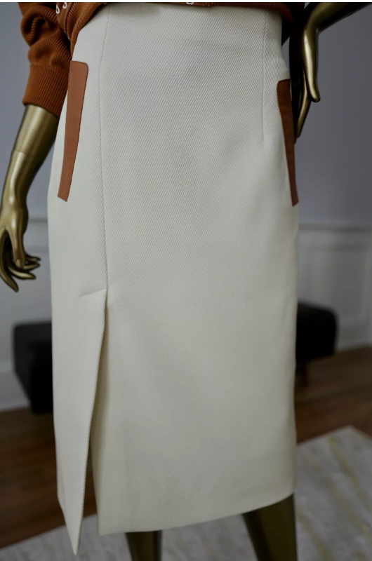 NEW Hermes High Waisted Pencil Skirt Haute Cavalry sz 38 Blanc Natural SOLD OUT