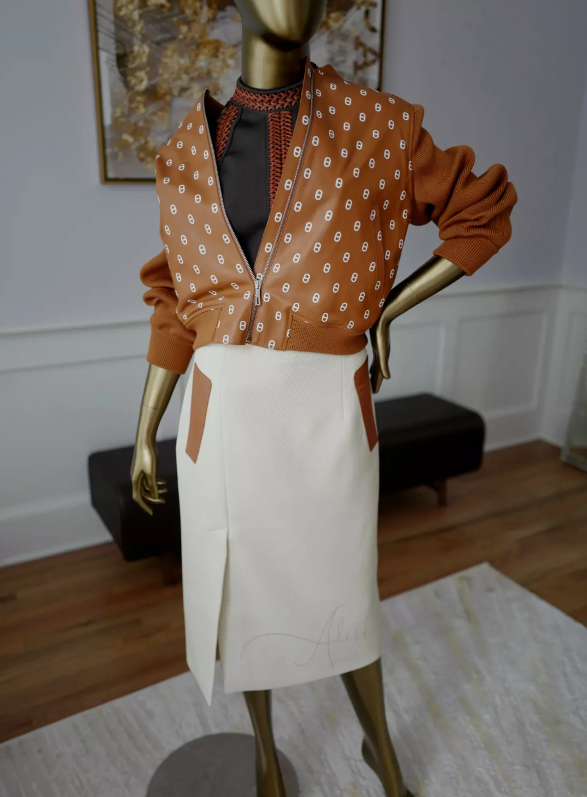 NEW Hermes High Waisted Pencil Skirt Haute Cavalry sz 38 Blanc Natural SOLD OUT