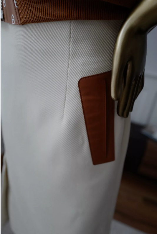 NEW Hermes High Waisted Pencil Skirt Haute Cavalry sz 38 Blanc Natural SOLD OUT