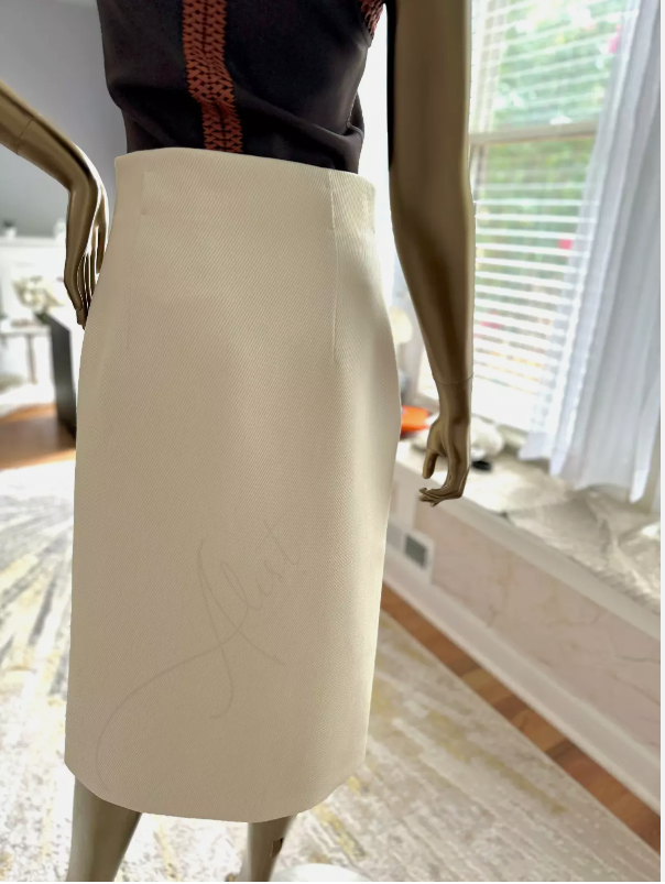 NEW Hermes High Waisted Pencil Skirt Haute Cavalry sz 38 Blanc Natural SOLD OUT