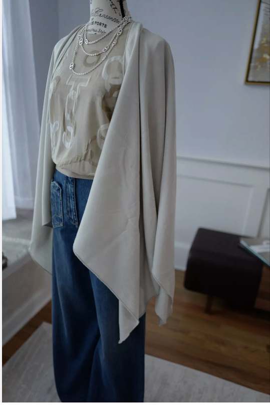 NEW Hermes "Effet Kaleidoscope" short-sleeve sweater Beige Glaise size 36
