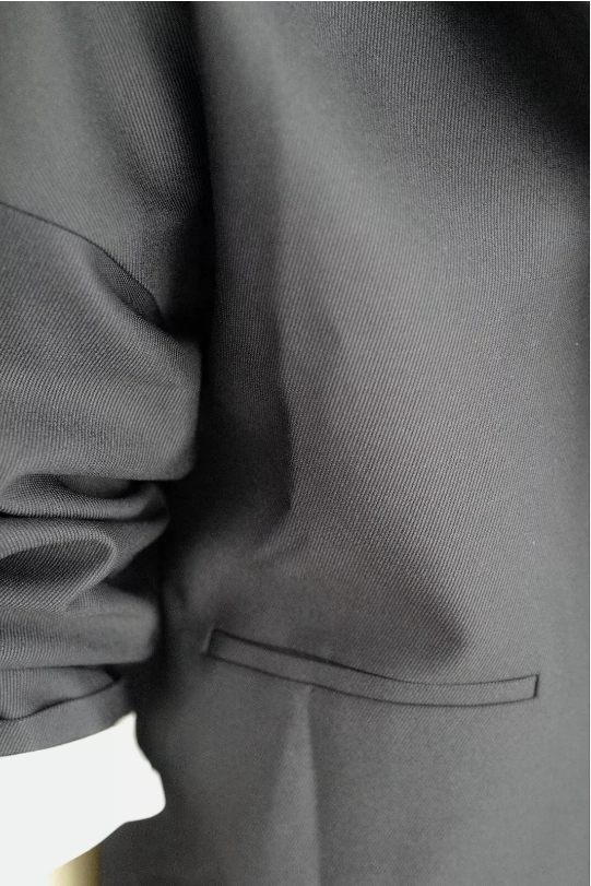 NEW Hermes Veste Blazer Noir/black With Buttons Detail Cuir Double Size 36