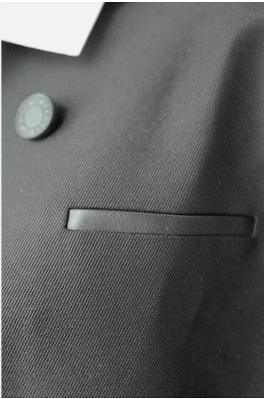 NEW Hermes Veste Blazer Noir/black With Buttons Detail Cuir Double Size 36