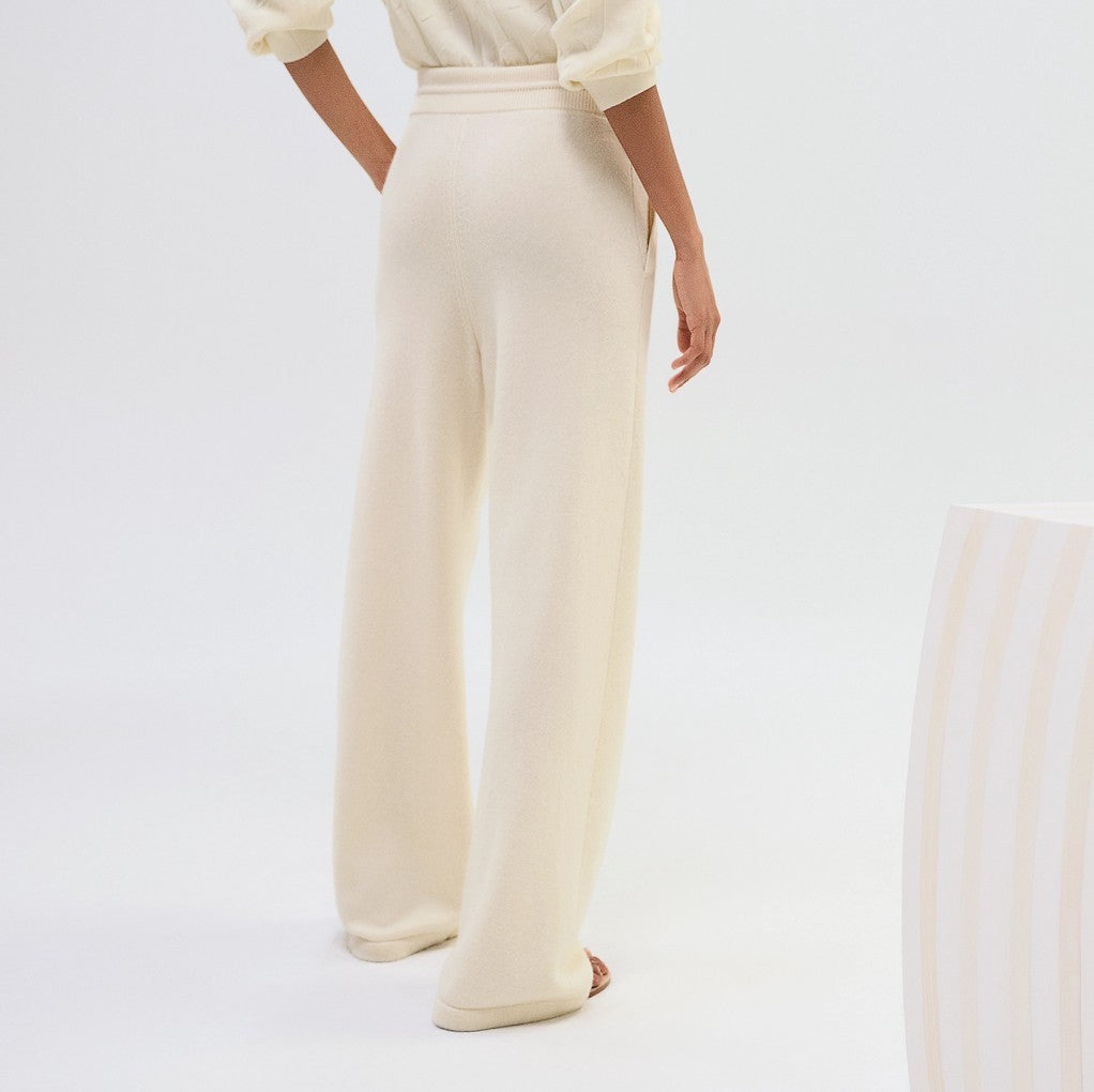 Brand NEW Hermès Cashmere Pants – Blanc Naturel (Size 36) Wide Leg Retail $3300
