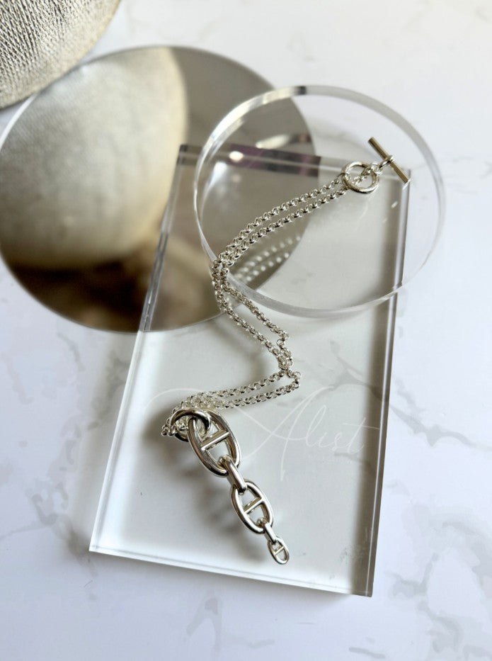 Hermes Chaine d'ancre Necklace Silver Enchainee pendant