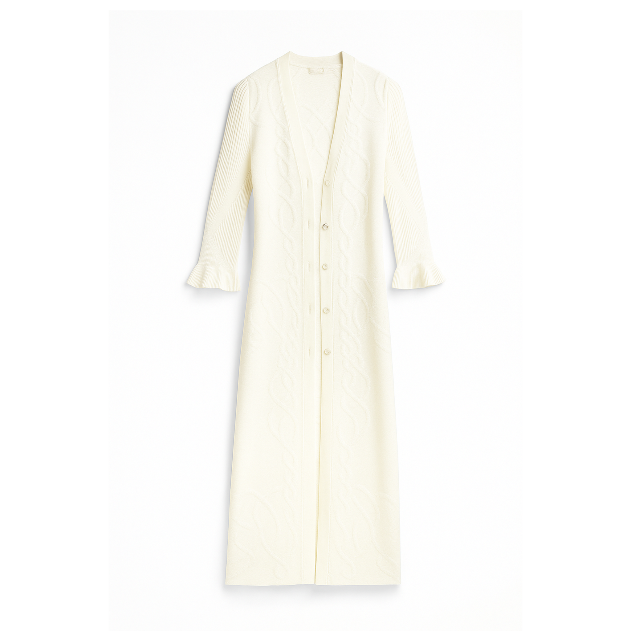 New Hermès Palefroi Remix Light Half-Length Sleeve Long Cardigan Blanc