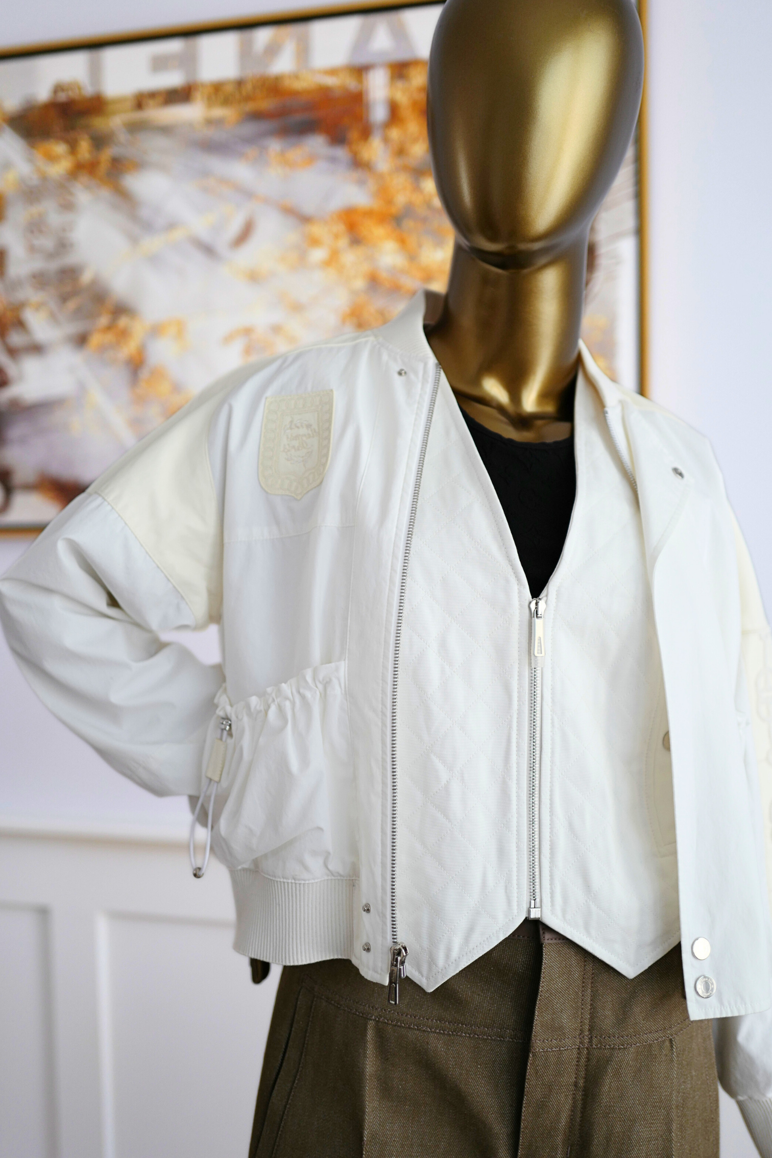 New Hermès Quilted Sleeveless Waistcoat Vest Blanc Naturel White Size 34