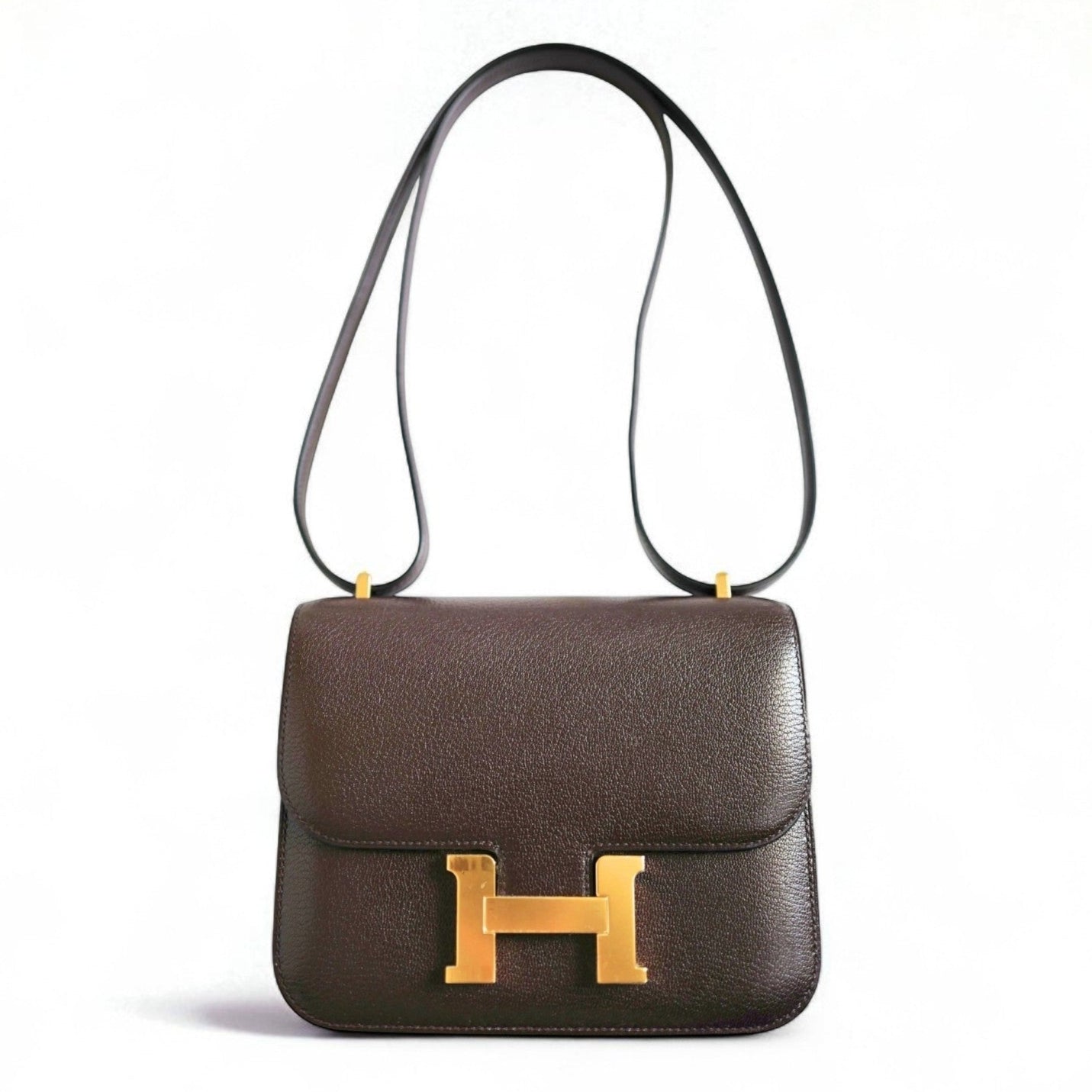 BNIB Hermes Mini Constance 18 Rouge Sellier Chevre leather with gold H