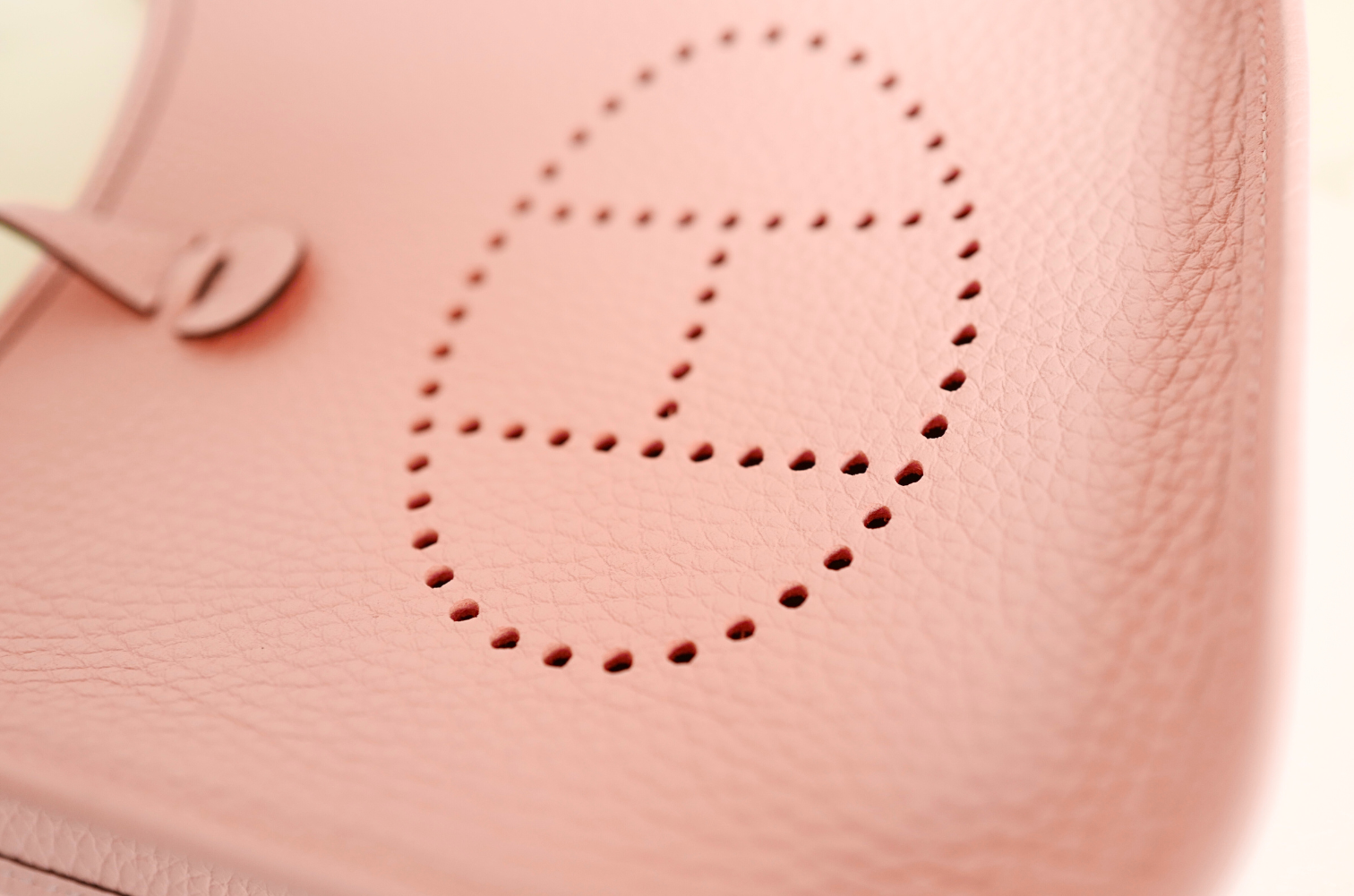 BNIB Hermès Mini Evelyne Bag Rose Sakura Clemence Leather Palladium Hardware