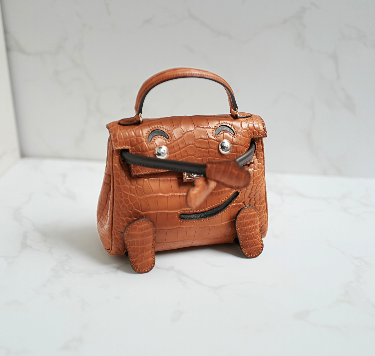 BNIB Hermès Kelly dole Gold Matte Crocodile Leather Handbag with Palladium Hardware