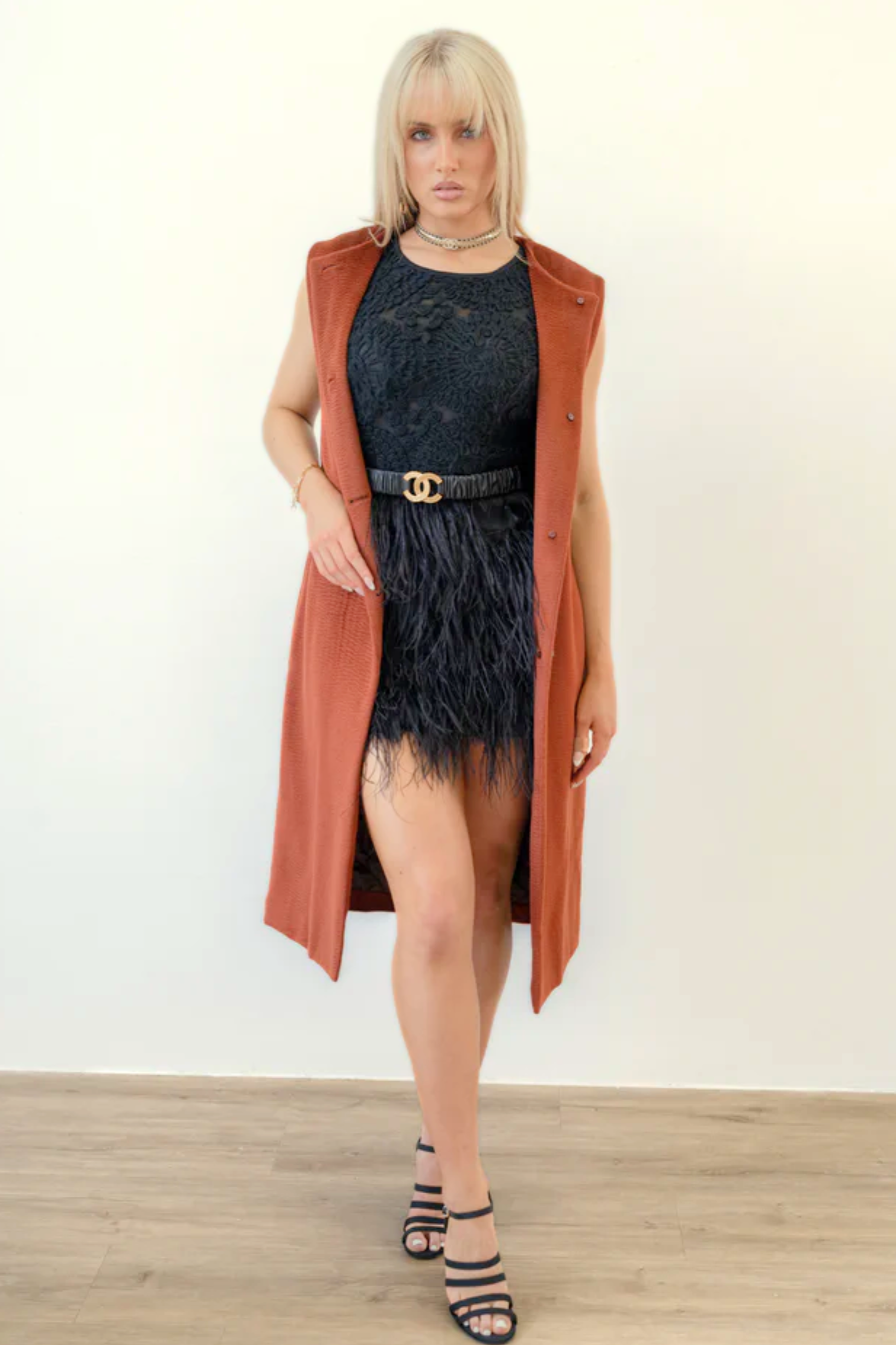 Hermes Gilet Long Vest LZ Rouge De Falun Size 36 NEW $5K Retail