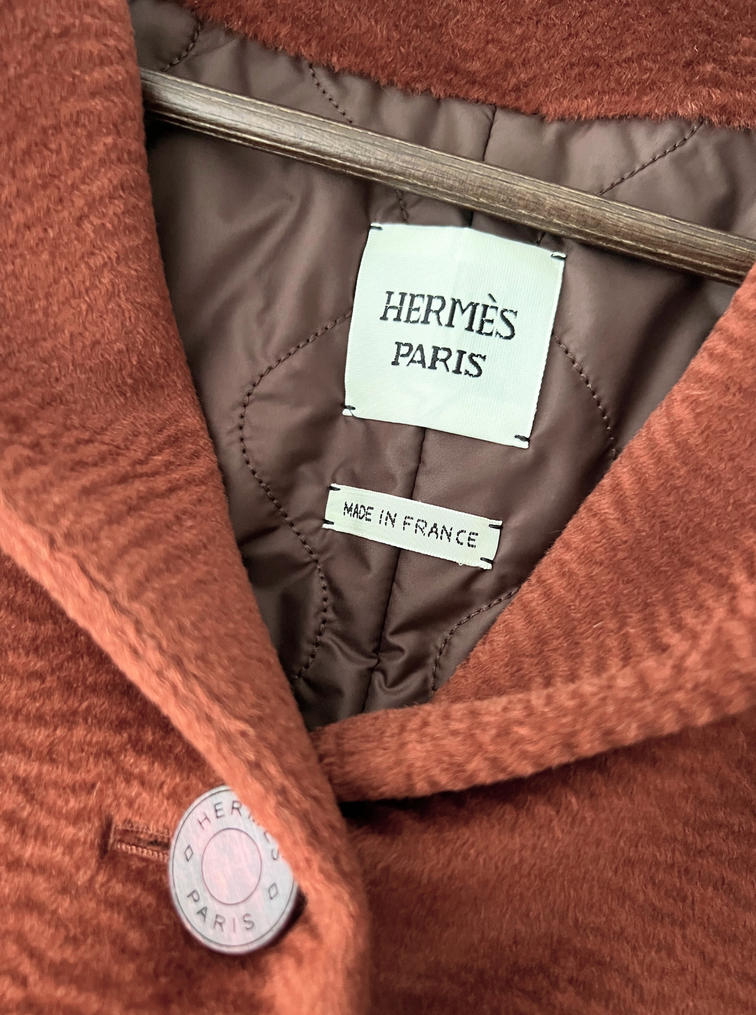Hermes Gilet Long Vest LZ Rouge De Falun Size 36 NEW $5K Retail