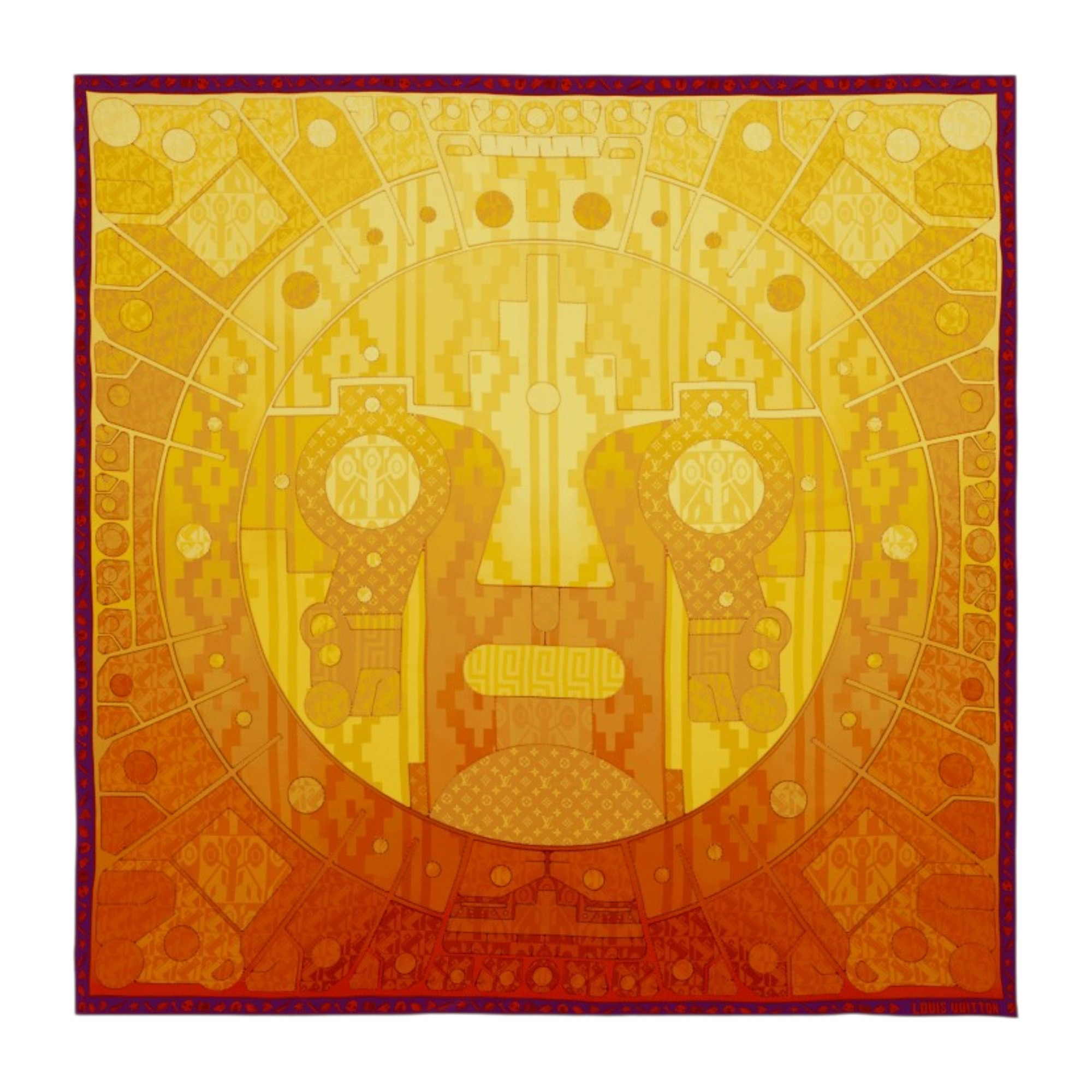Louis Vuitton Inti Sun Scarf Silk Yellow Monogram Geometric