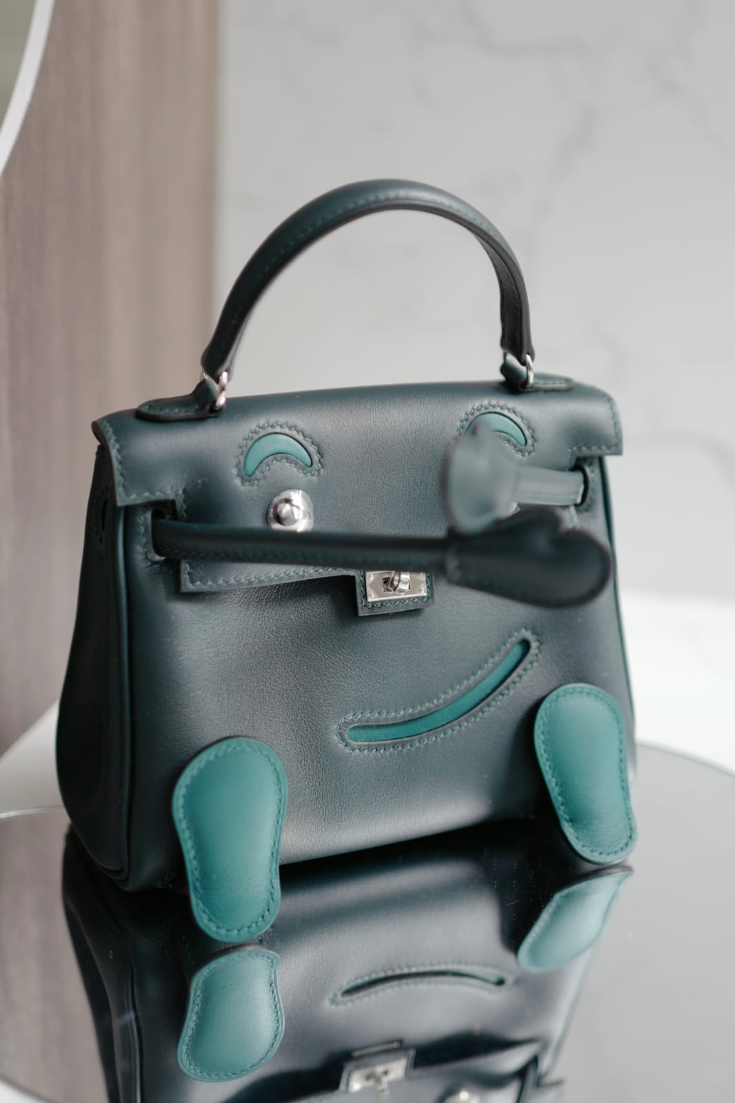 BNIB Kelly Dole Swift Calfskin Vert Cypres Vert Bosphore PHW