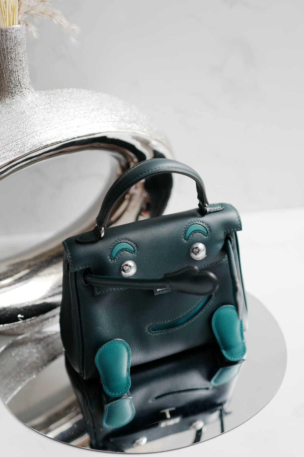 BNIB Kelly Dole Swift Calfskin Vert Cypres Vert Bosphore PHW