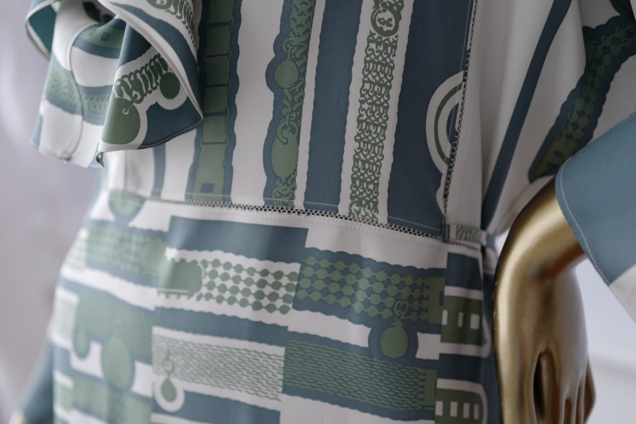 NEW Hermes FW23 Runway Dress Le Tresor De Medor In vert sauge size 34 $9K Retail