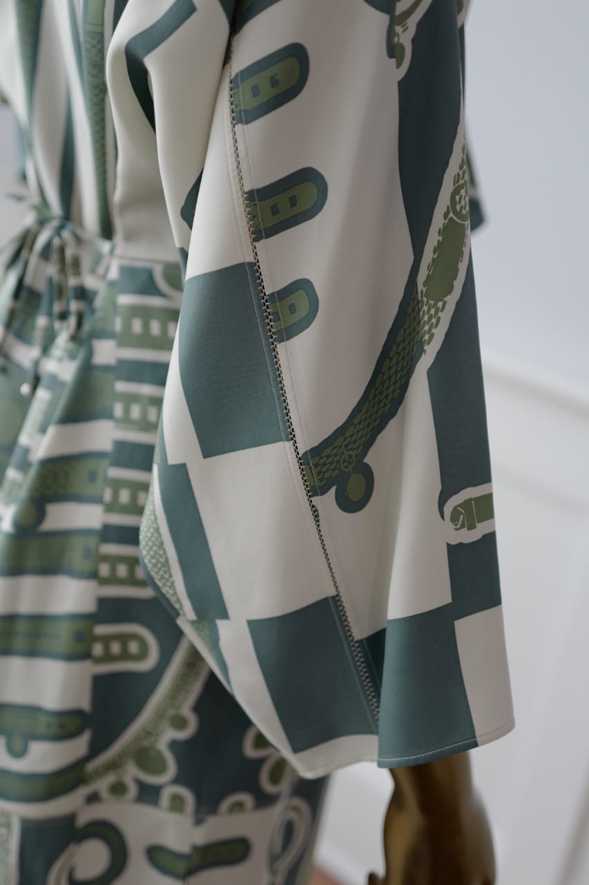NEW Hermes FW23 Runway Dress Le Tresor De Medor In vert sauge size 34 $9K Retail
