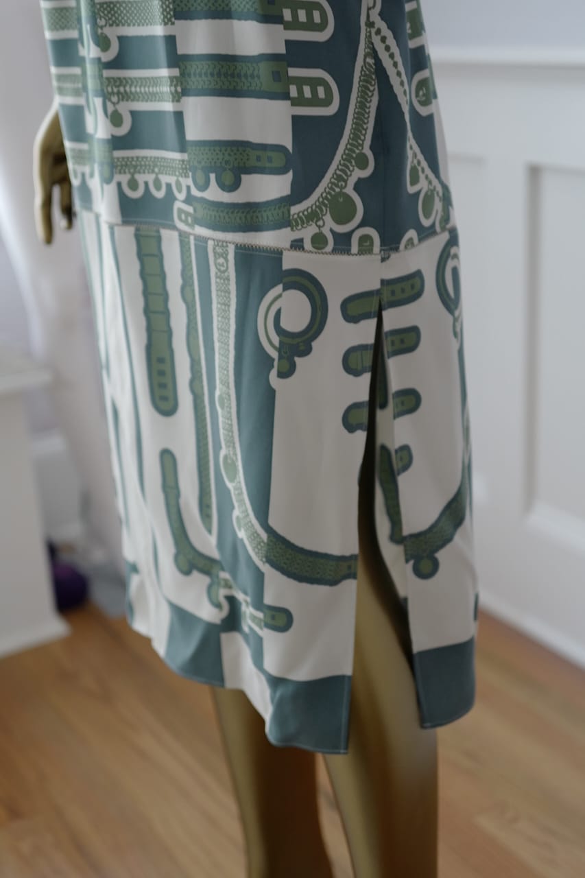 NEW Hermes FW23 Runway Dress Le Tresor De Medor In vert sauge size 34 $9K Retail