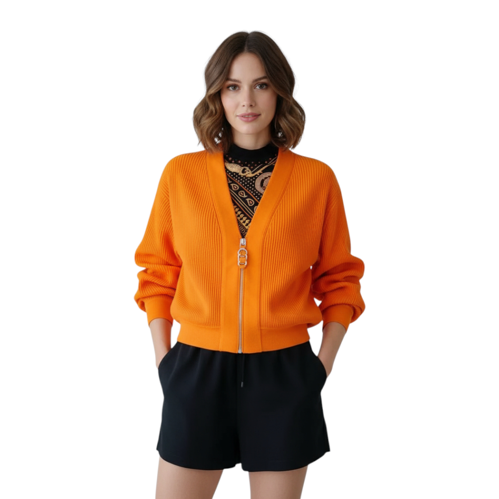 Hermes Oversized Cardigan 1M Orange VIF NEW Over 50% OFF Store Price