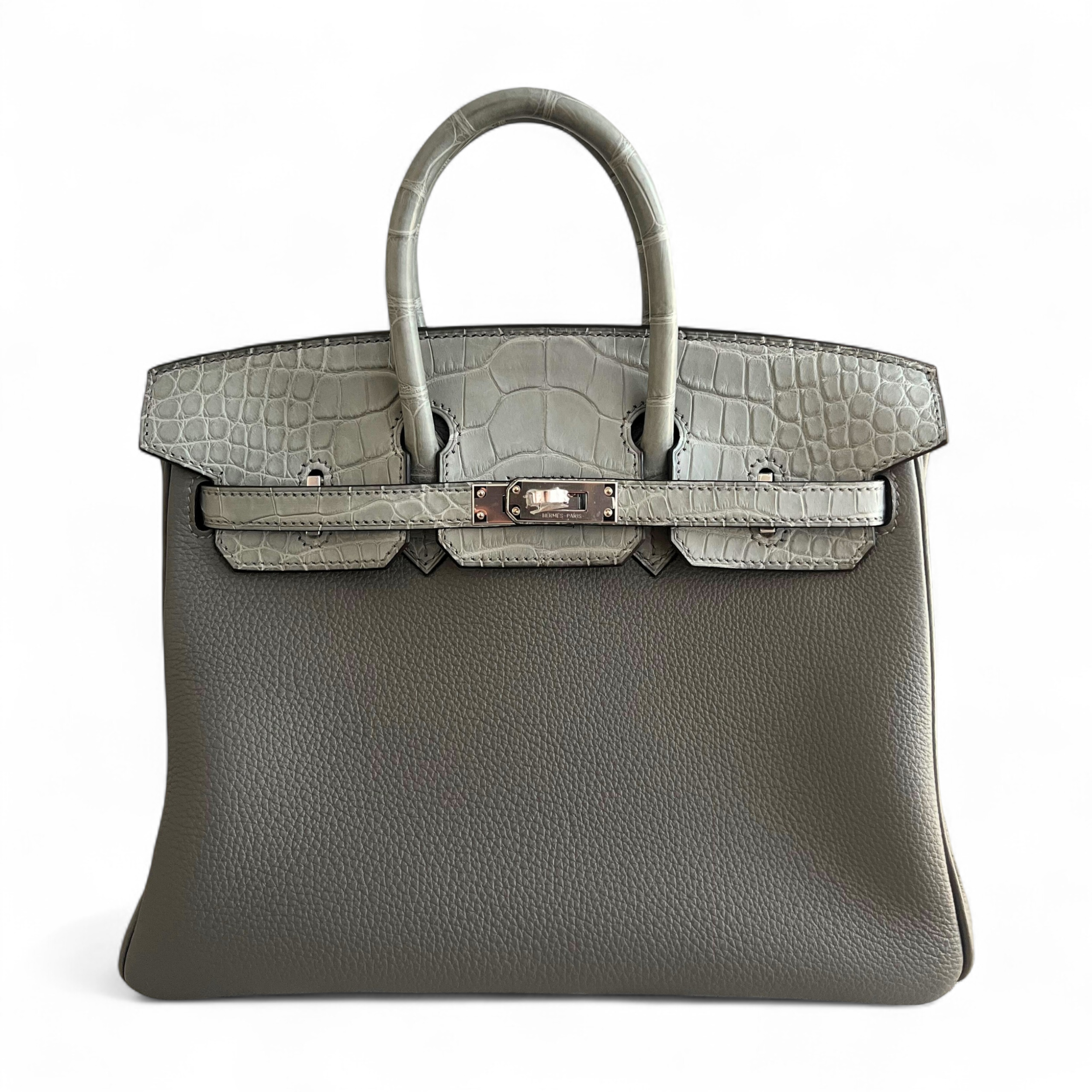NEW Hermes Birkin 25 Touch Gris Meyer Palladium Hardware B Stamp 2023