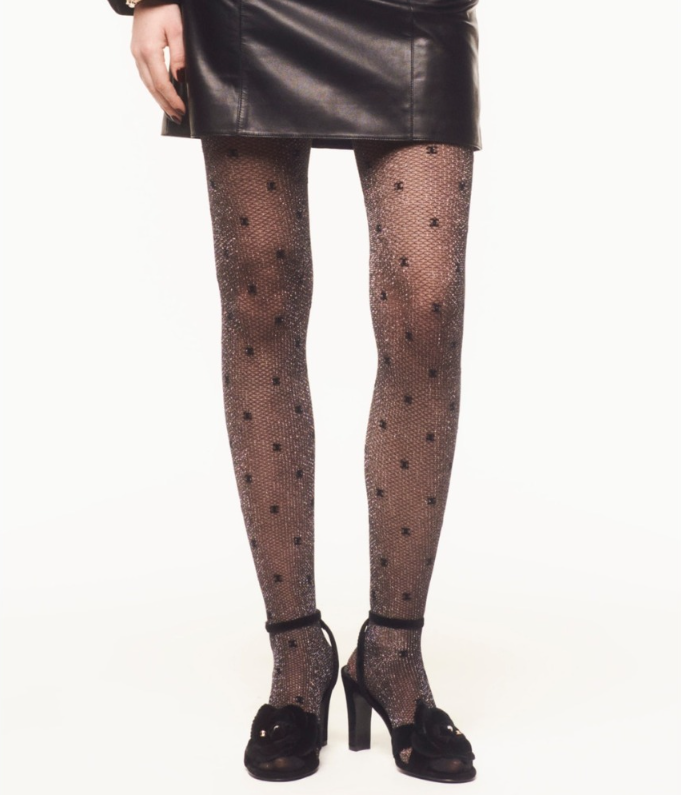 Chanel Tights Fall-Winter 2024/25 Pre-Collection BLACK Size L NEW
