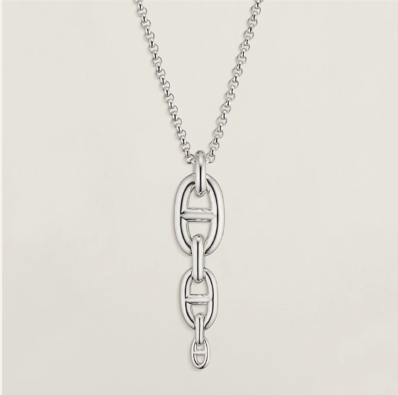 Hermes Chaine d'ancre Necklace Silver Enchainee pendant