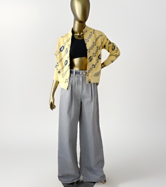 NEW Hermès Varsity Jacket “Coaching Remix” in Jaune Labido Size 38