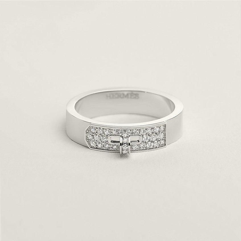 BNIB Hermes Kelly Ring in White Gold with Diamonds Size 50 $7500 Retail