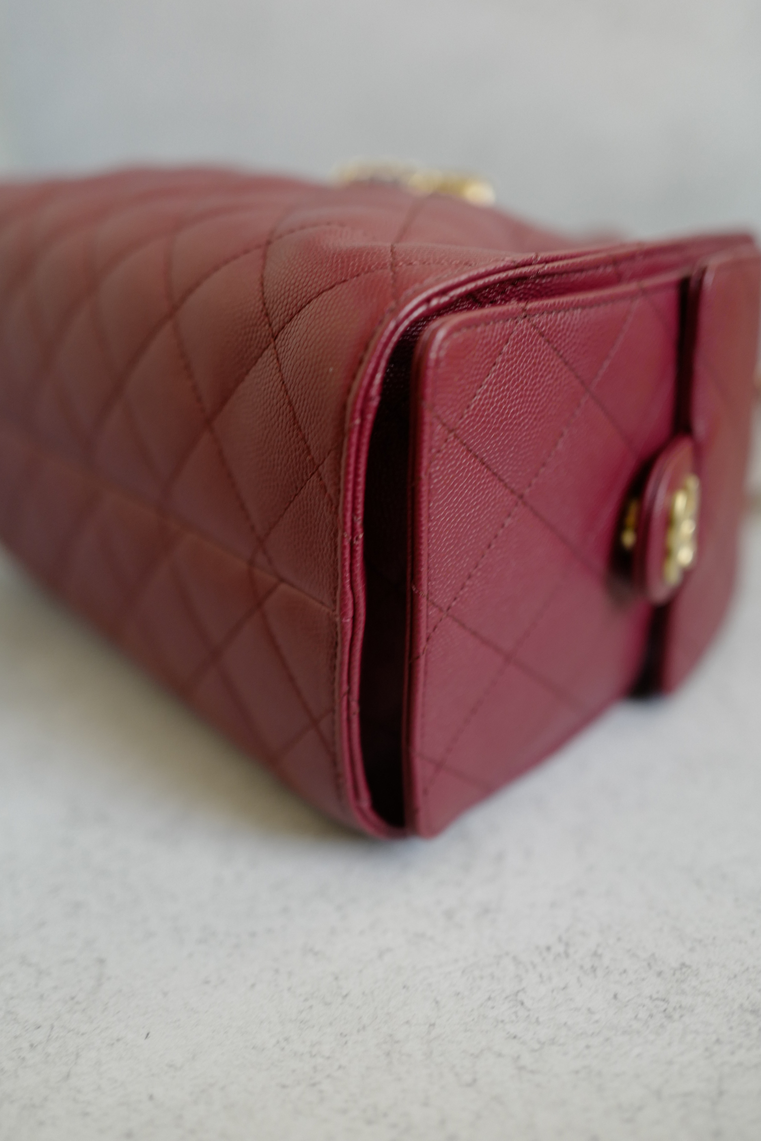 BNIB Chanel 25K Small Hobo Bag Red Grained Calfskin with Gold Hardware