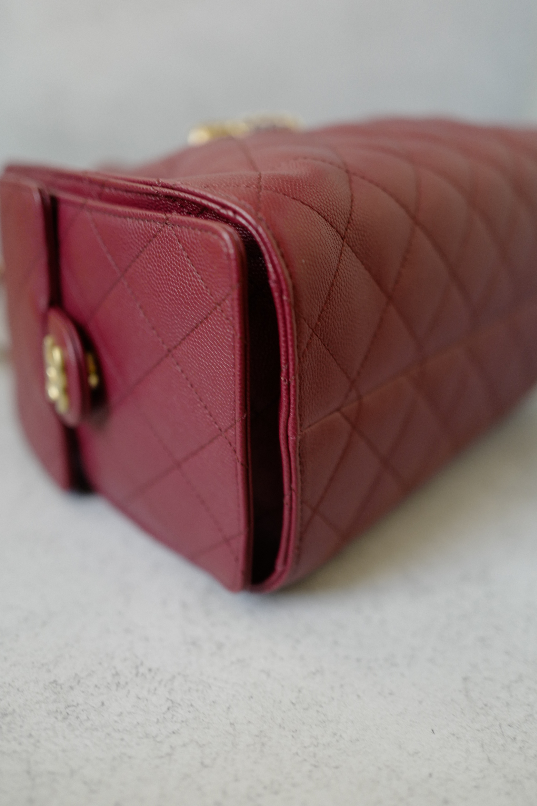 BNIB Chanel 25K Small Hobo Bag Red Grained Calfskin with Gold Hardware
