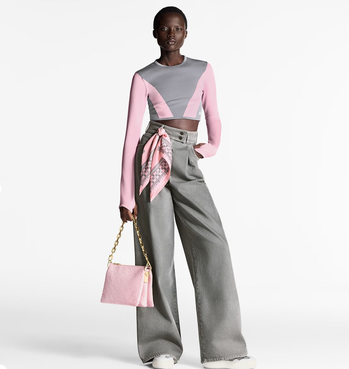 Brand New Louis Vuitton Nautical Denim Pleat Pants Gris Size 38