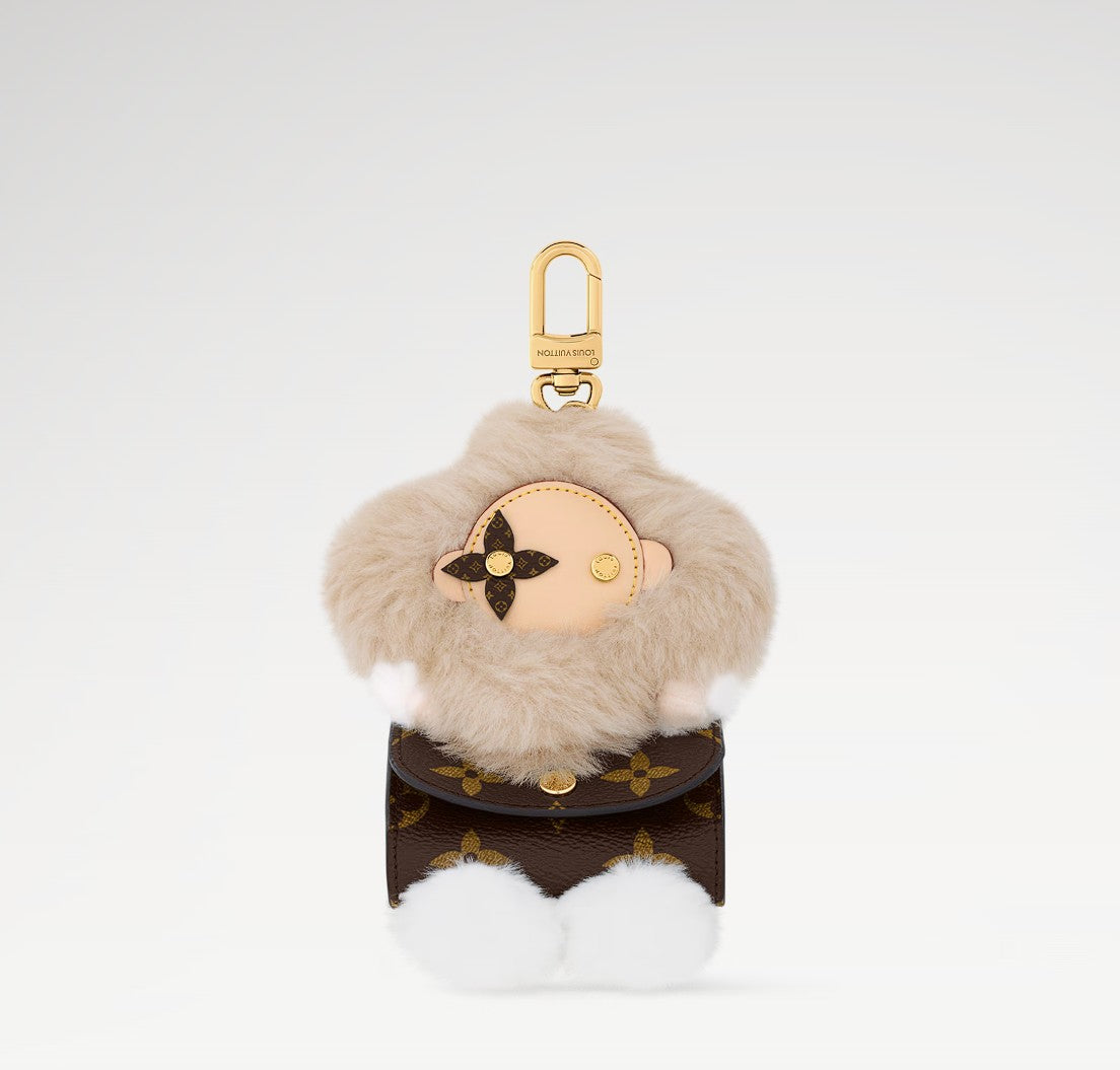 Brand New Louis Vuitton Vivienne Bag Charm in Beige/Monogram GHW With