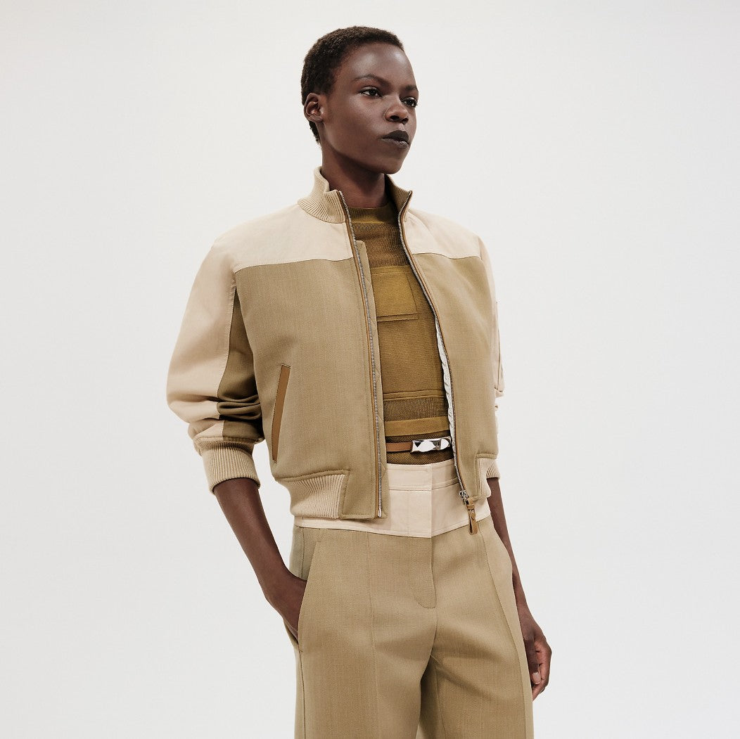 Brand New Hermès Bomber Inspiration Jacket in Vert Muscade Size 36