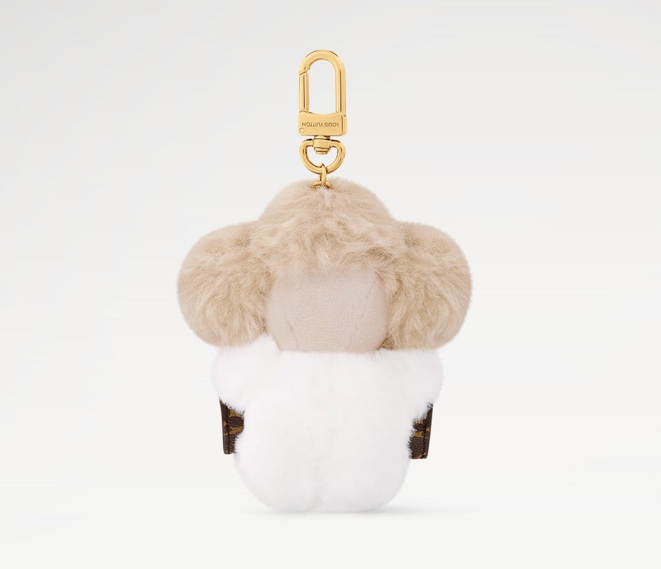 Brand New Louis Vuitton Vivienne Bag Charm in Beige/Monogram GHW With Pockets