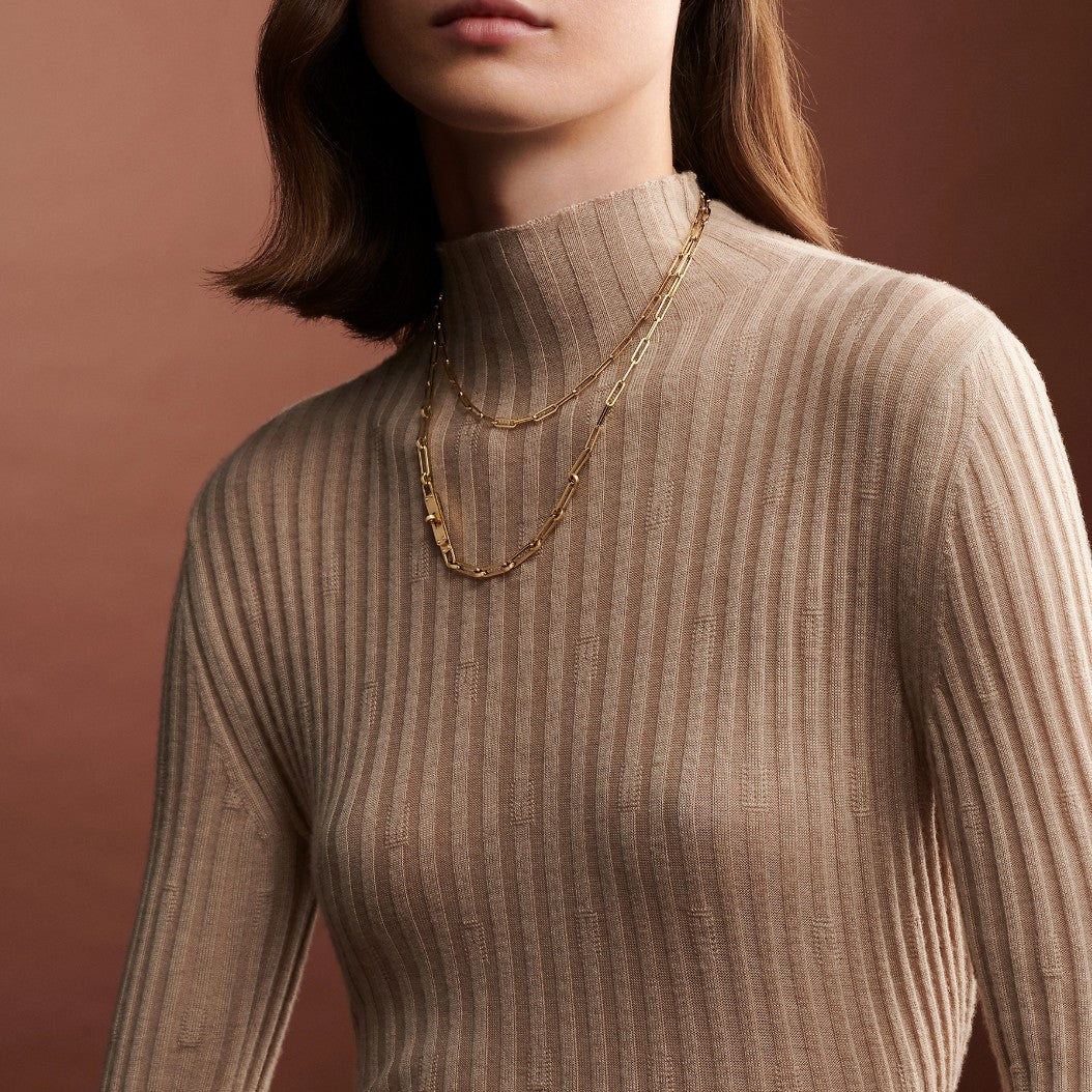 Brand NEW Hermès Kelly Long Chaine Necklace in Gold, New Model